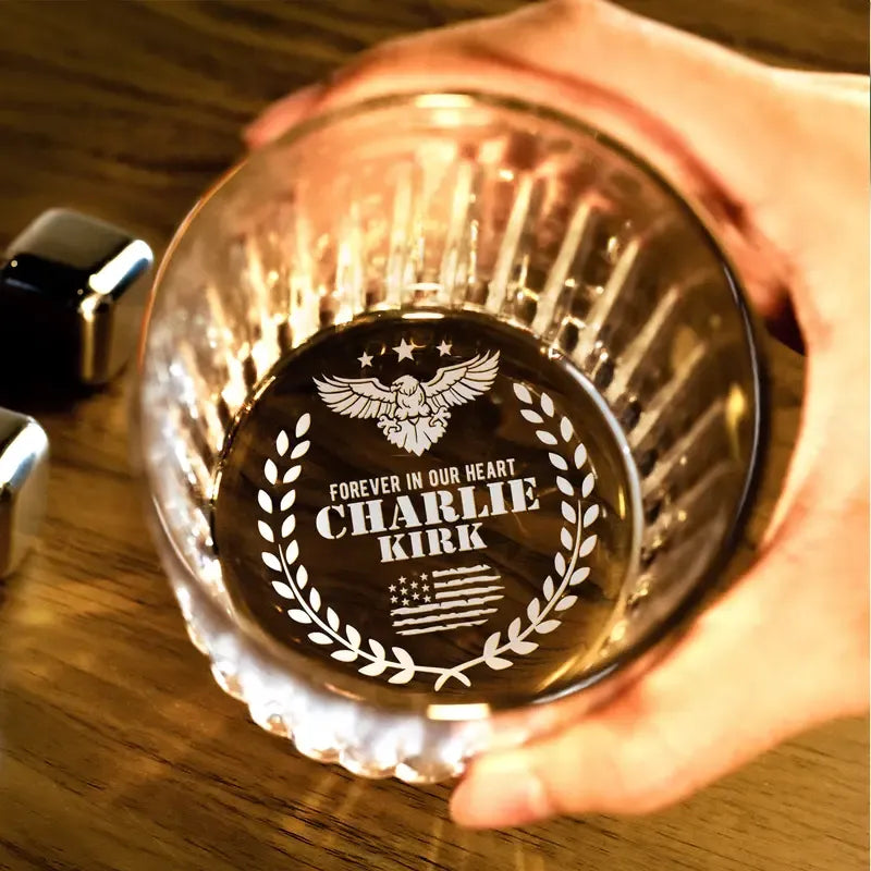 Engraved Memorial Whiskey Glass – 11oz Patriotic Rock Glass Drinkware for Men