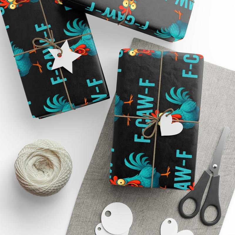 F-Caw-F Chicken Wrapping Paper Gift Wrap🐔🎁