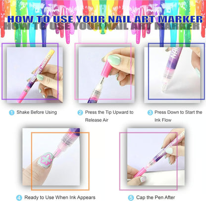 12 Colors Nail Art Pens Set