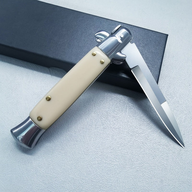 ⚡Last Day 60% OFF丨🔥Mafia Style Outdoor Folding Knife – High Hardness Survival & Self-Defense Camping Tool