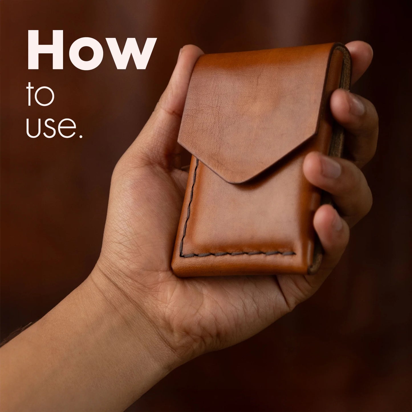 100% Handcrafted Genuine Leather Portable Wallet