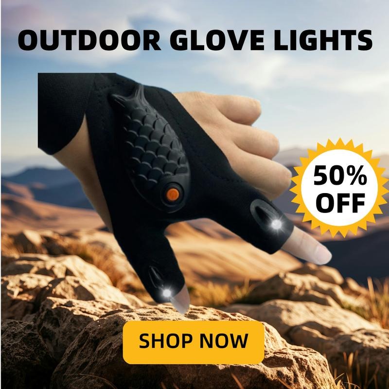 Adjustable LED Flashlight Gloves