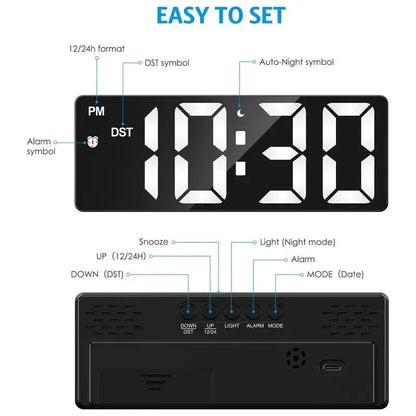 Mini size Large Display 6.3" Mirror LED Clock