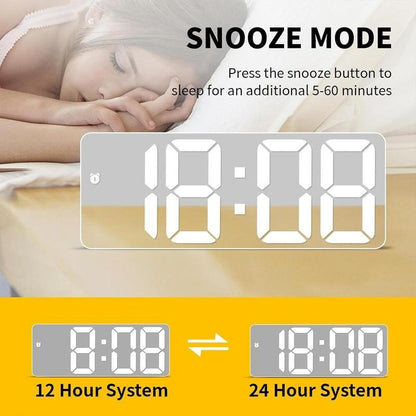 Mini size Large Display 6.3" Mirror LED Clock