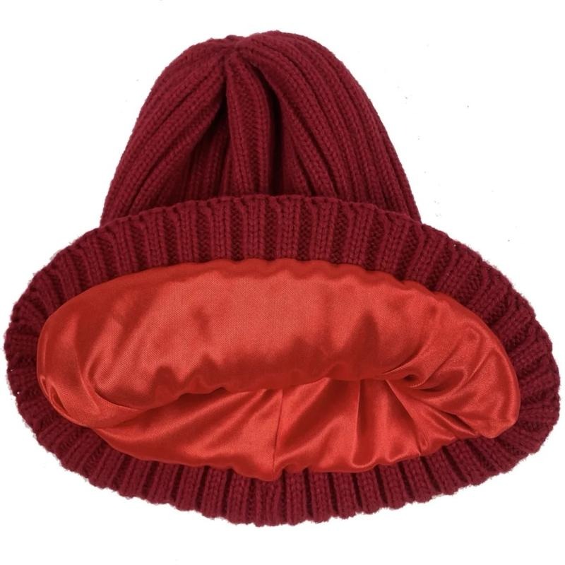 Satin Silk Lined Beanie for Hair Growth