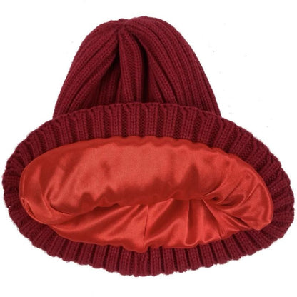 Satin Silk Lined Beanie for Hair Growth