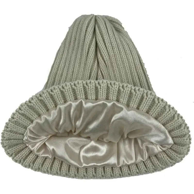 Satin Silk Lined Beanie for Hair Growth