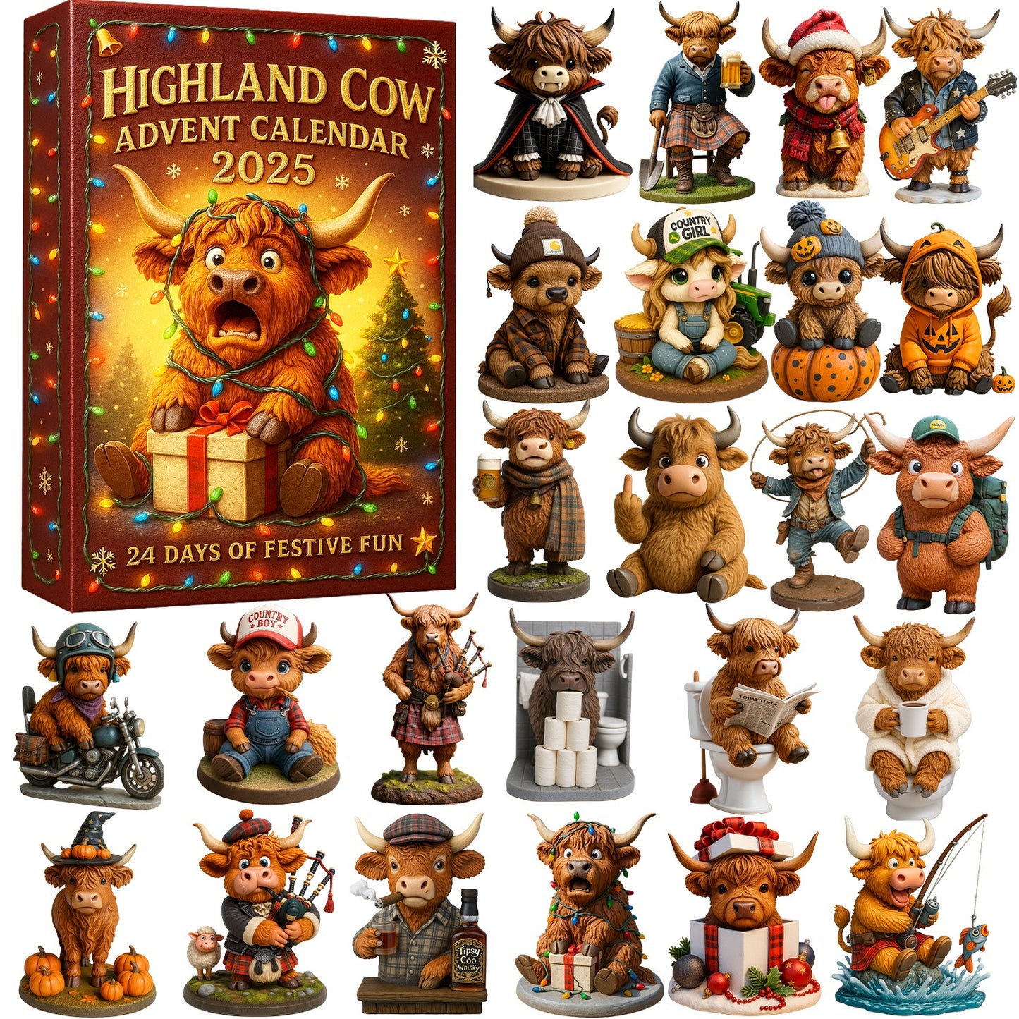 🐮2025 Highland Cow Advent Calendar 🎄✨