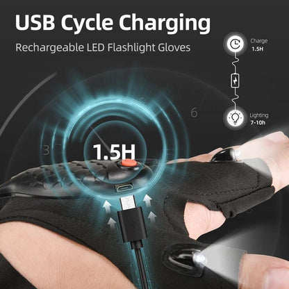 Adjustable LED Flashlight Gloves