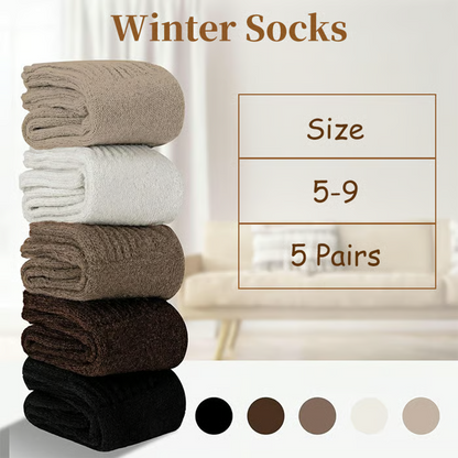 5 Pairs Women's Solid Mid-calf Socks
