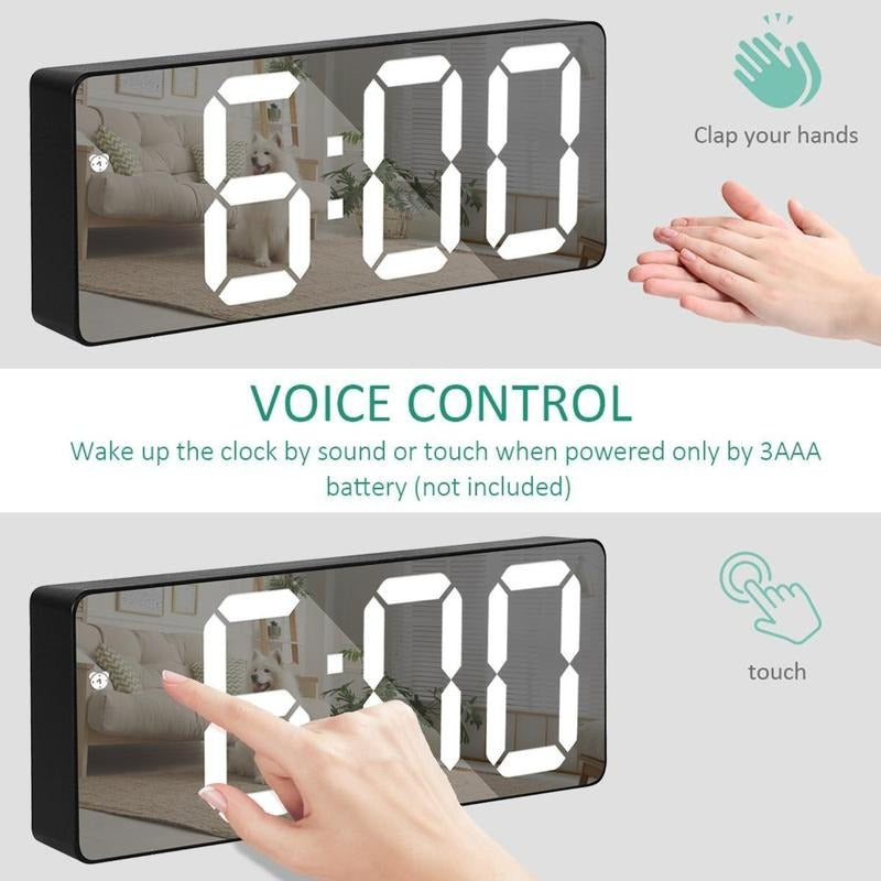 Mini size Large Display 6.3" Mirror LED Clock