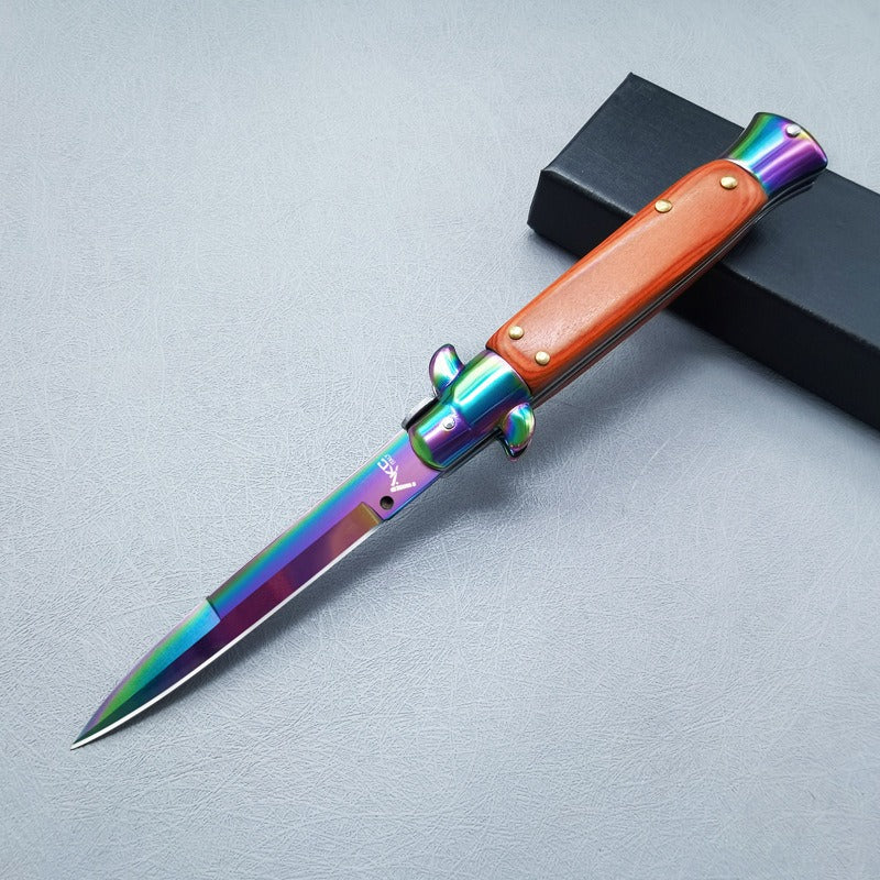 ⚡Last Day 60% OFF丨🔥Mafia Style Outdoor Folding Knife – High Hardness Survival & Self-Defense Camping Tool