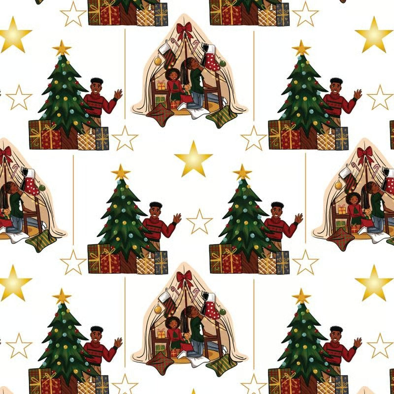 🔥This Week's Special Offer 49% OFF🎅🏾🤶🏾Home for the Holidays Black Santa Wrapping paper