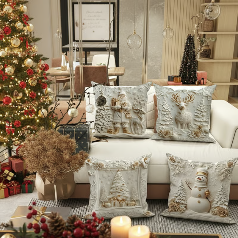Christmas Themed Cushion Cover