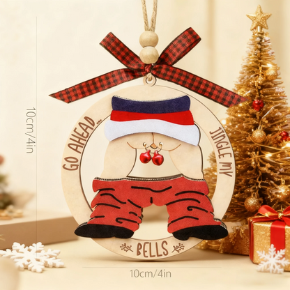 2025 Funny Wooden Santa Ornament