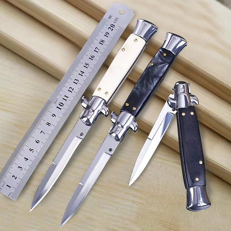 ⚡Last Day 60% OFF丨🔥Mafia Style Outdoor Folding Knife – High Hardness Survival & Self-Defense Camping Tool