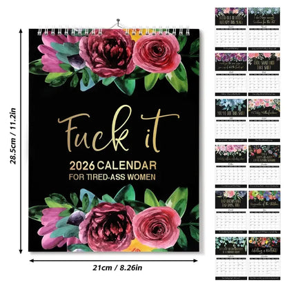 2026 FunnySwear Word Planner Monthly Calendar