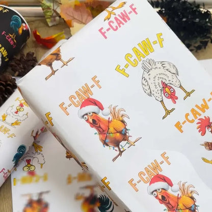 F-Caw-F Chicken Wrapping Paper Gift Wrap🐔🎁
