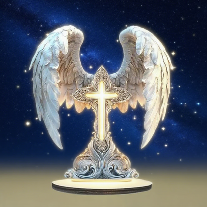 Angel Wings Cross Decor – Elegant Symbol of Divine Protection & Faith