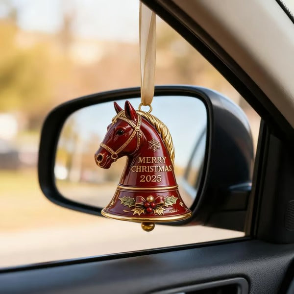 🐎Handmade Horse Bell Ornament – Merry Christmas 2025🎄