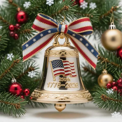 🔥 U.S. 250th Anniversary Liberty Bell Ornament – Solid Metal, Proudly Made in USA