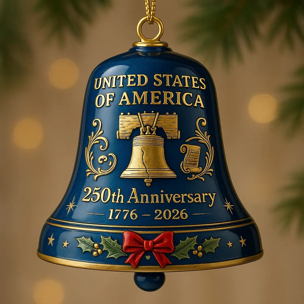 🔥 U.S. 250th Anniversary Liberty Bell Ornament – Solid Metal, Proudly Made in USA