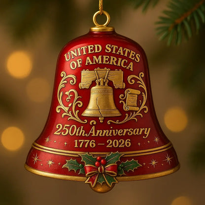 🔥 U.S. 250th Anniversary Liberty Bell Ornament – Solid Metal, Proudly Made in USA
