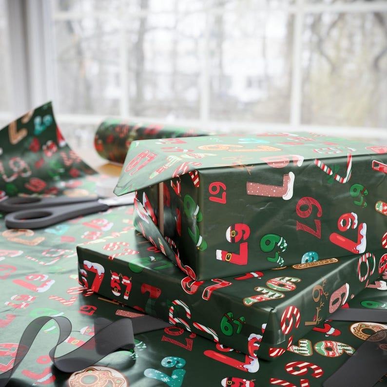 67 Meme Christmas Gift Wrap