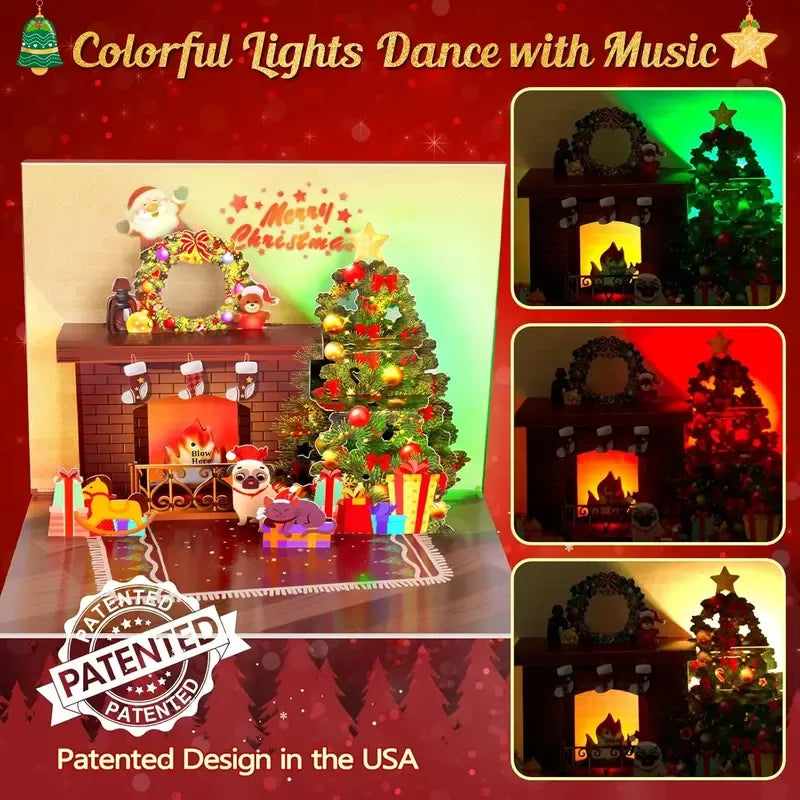 2025 New Arrival-🎅Christmas Card Pop Up with Light and Music