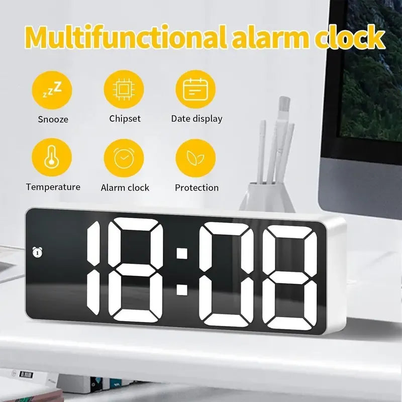 Mini size Large Display 6.3" Mirror LED Clock
