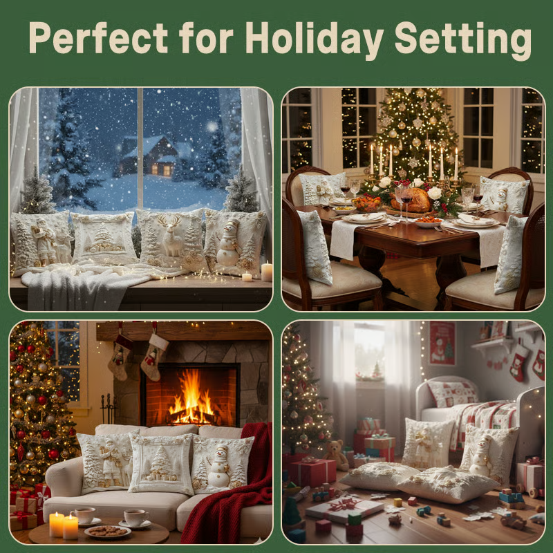 Christmas Themed Cushion Cover