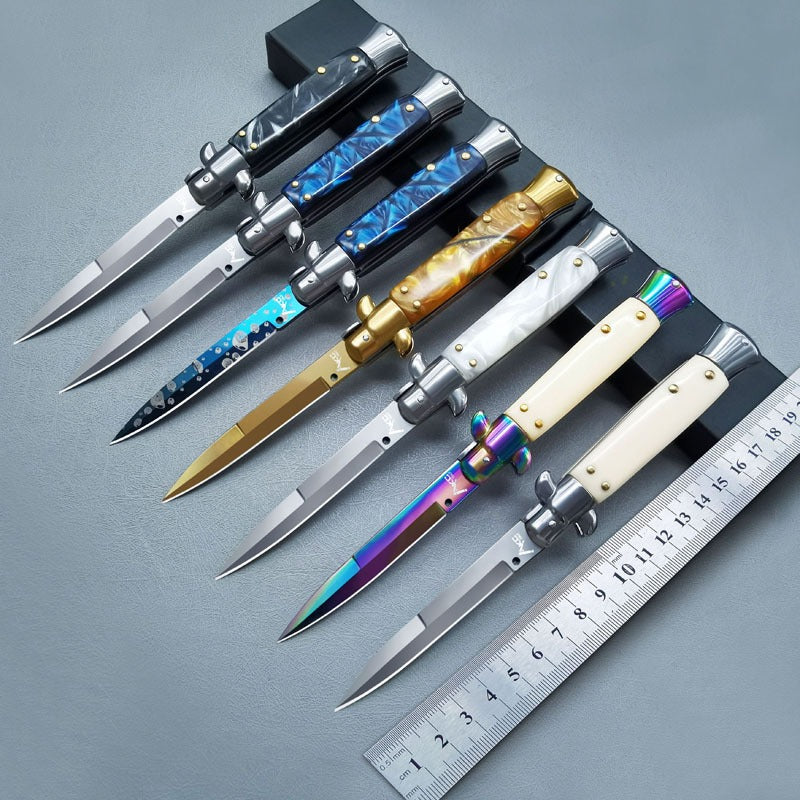 ⚡Last Day 60% OFF丨🔥Mafia Style Outdoor Folding Knife – High Hardness Survival & Self-Defense Camping Tool