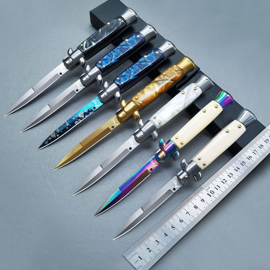 ⚡Last Day 60% OFF丨🔥Mafia Style Outdoor Folding Knife – High Hardness Survival & Self-Defense Camping Tool